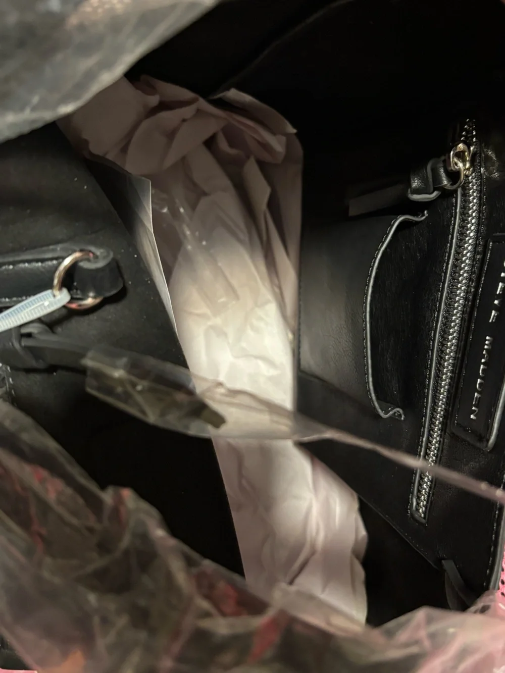 Steve Madden Snake-Print Tote with Black Pouch & Cardholder
